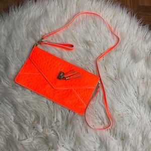 Highlighter orange clutch